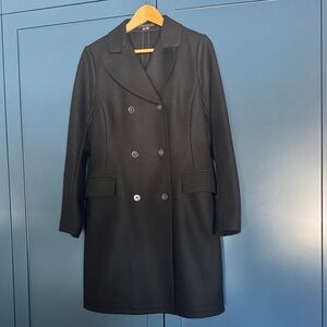 Theory Black Double-Breasted Coat